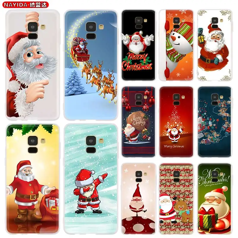 Чехол для телефона Samsung A8 A6 Plus 2018 2017 2016 A10 A30 A40 A50 A71 A70 A80 A90 A9 A7 A5 звезда Санта Клаус