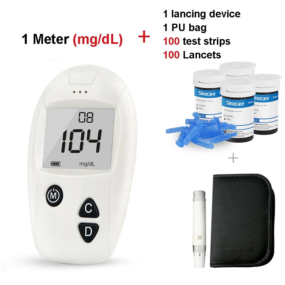 mg dL meter kitx100 Accu, глюкометр для измерения уровня сахара в& Тесты полоски и Ланцеты 50/100 шт комплект глюкометра для диабетиков измеритель уровня сахара в крови для диабетиков Тесты er - Цвет: mg dL meter kitx100