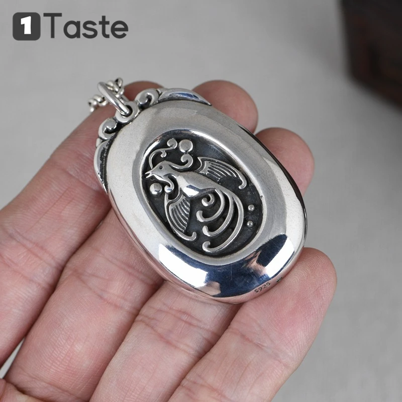 ONE TASTE 925 пробы серебряный мужской кулон хорошее ювелирное изделие винтажный