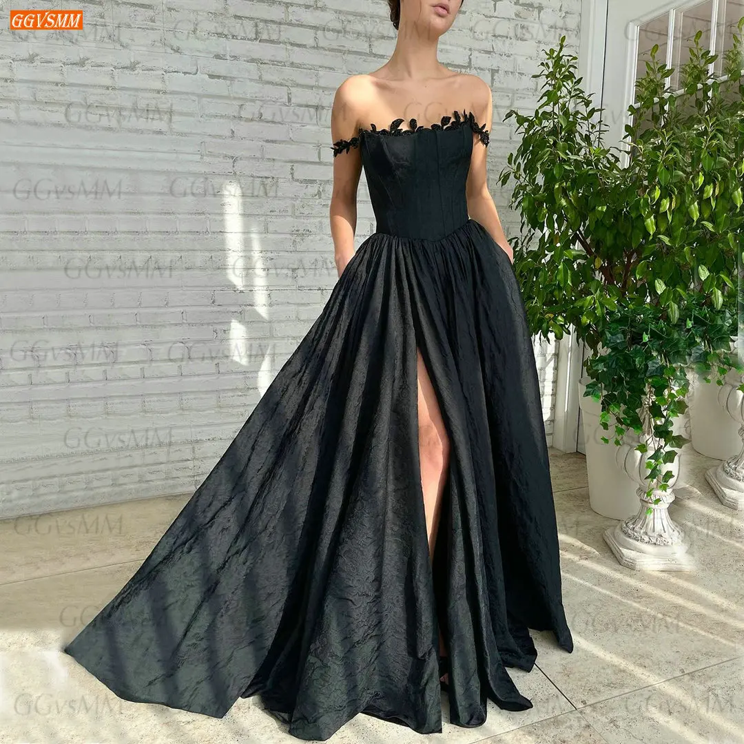Vestidos de noche negros para mujer, ropa de satén con estampado de boda, vestidos largos elegantes de fiesta de noche, 2021