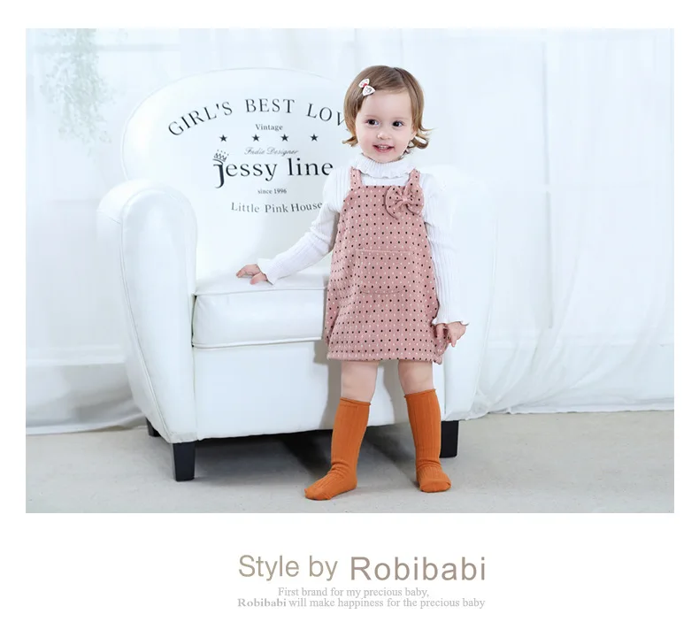 

New Korean version of vertical stripes high socks children socks infant children baby long socks double needle loose mouth socks