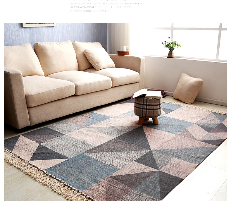 Morocco Hand Woven Living Room Carpet Geometric Blanket Home Bedroom Area Rugs Floor Sofa Coffee Table Mat Ins Nordic Carpet