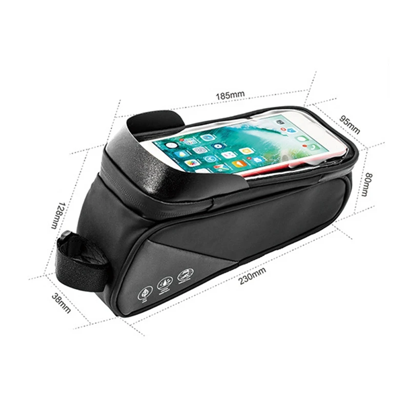 

Bike Frame Phone Bag Reflective Waterproof Bicycle Front Tube Pouch Press Screen Bag for iPhone7 8 Plus/XR/XS Samsung