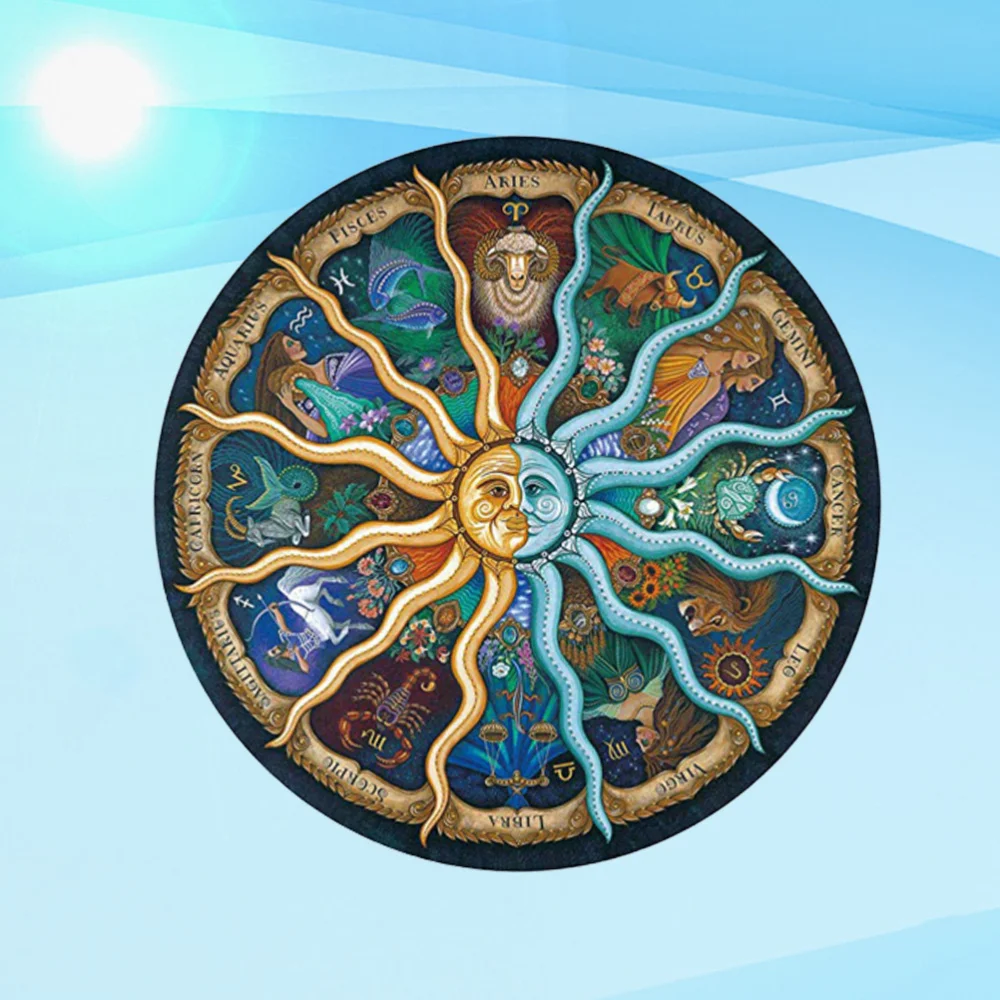 

Round Paper Puzzle Adults Zodiac Puzzle Educational 500 Pieces Jigsaw Puzzle Colorful