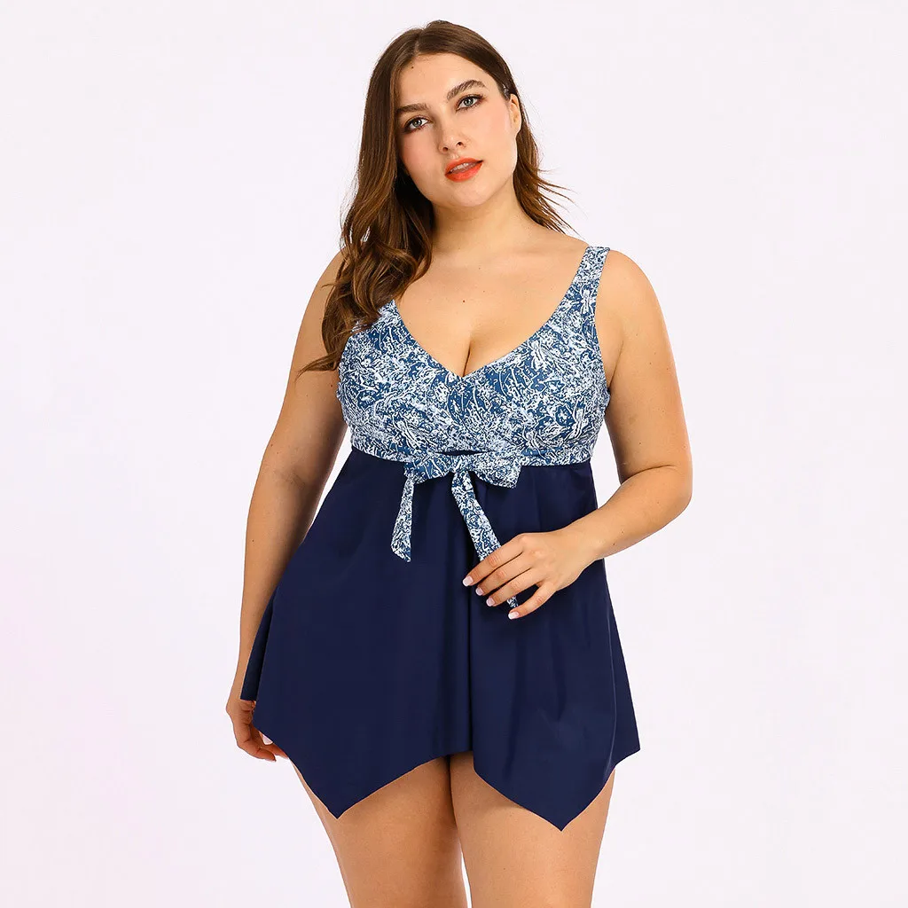 Купальная одежда размера плюс юбка для женщин с принтом из кусков открытой