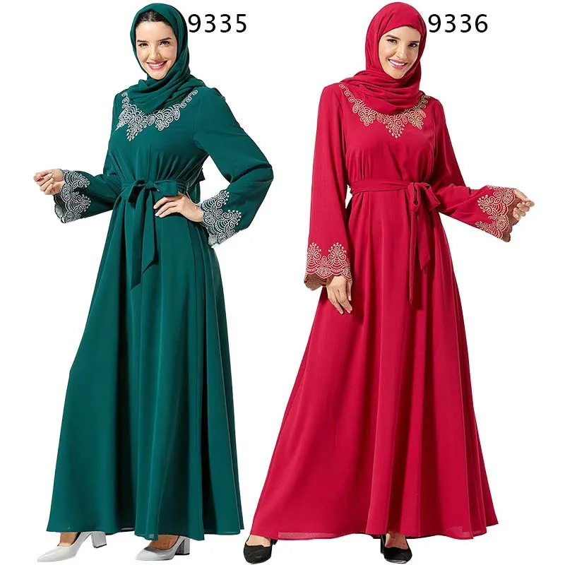 Элегантное мусульманское платье макси с вышивкой, Абая Хиджаб, длинные халаты, кимоно, Ближний Восток, ИД, Рамадан, арабский, исламский, Caftan, ...