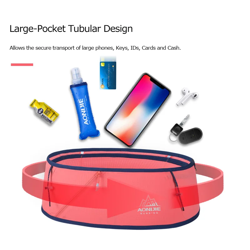 AONIJIE W8101 Hydration Running Belt Waist Pack Travel Money Bag Trail Marathon Gym Workout Fitness Mobile Phone Holder 420ml