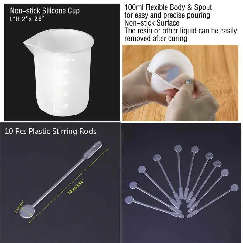 

Resin Molds for Crafts Silicone Resin Mold Kit for Casting Epoxy Resin UV Resin, Include Square, Rectangle, Ball Molds, and H051