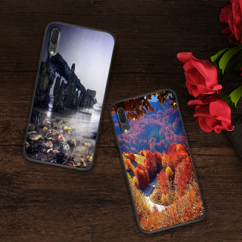 Пейзаж живопись для huawei P8 P9 Mini P10 P20 2019 P30 LITE P Smart Z 2018 Pro Мягкий силиконовый чехол |
