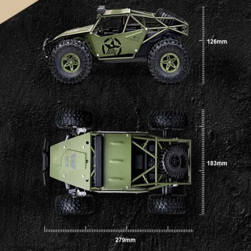 

4WD Remote Control Off-Road Truck 2.4G Built-In Shock Absorber Anti-Collision Frame Electric Alloy Climbing RC Racing Truck Toy