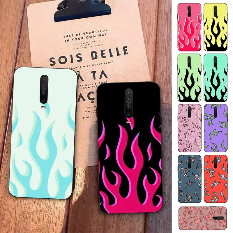 

Fashion Red Flames Phone Case for Redmi 5 6 7 8 9 A 5plus K20 4X S2 GO 6 K30 pro