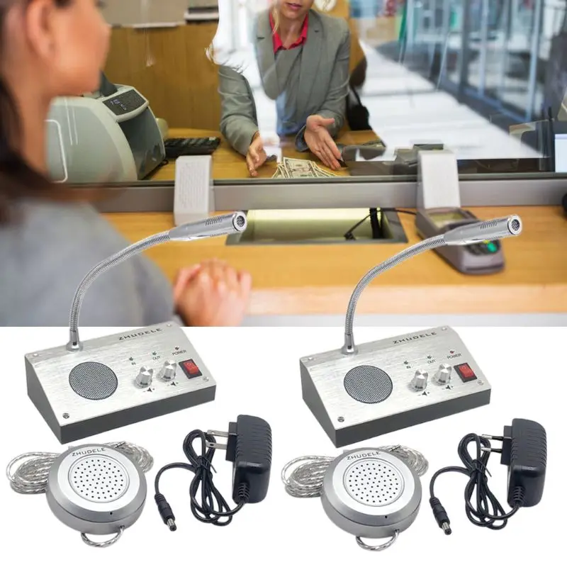 Dual Way Window Intercom System Bank Counter Interphone Zero-touch For Business Store Station Ticket 9908 |