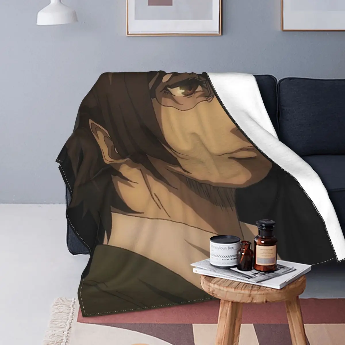 

Манта Куадрос Hange Zo Атака Титанов для детей, colcha para cama, sofa, Manta de Anime, пикник