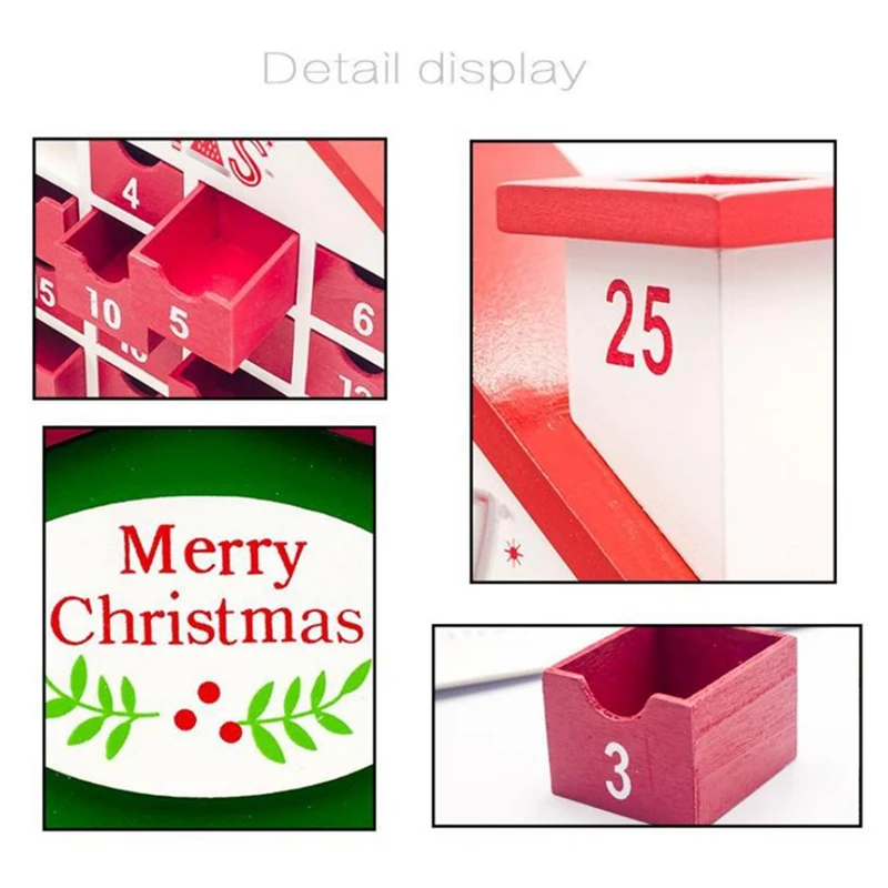 Рождественский домик в форме рождественского календаря деревянный ящик для
