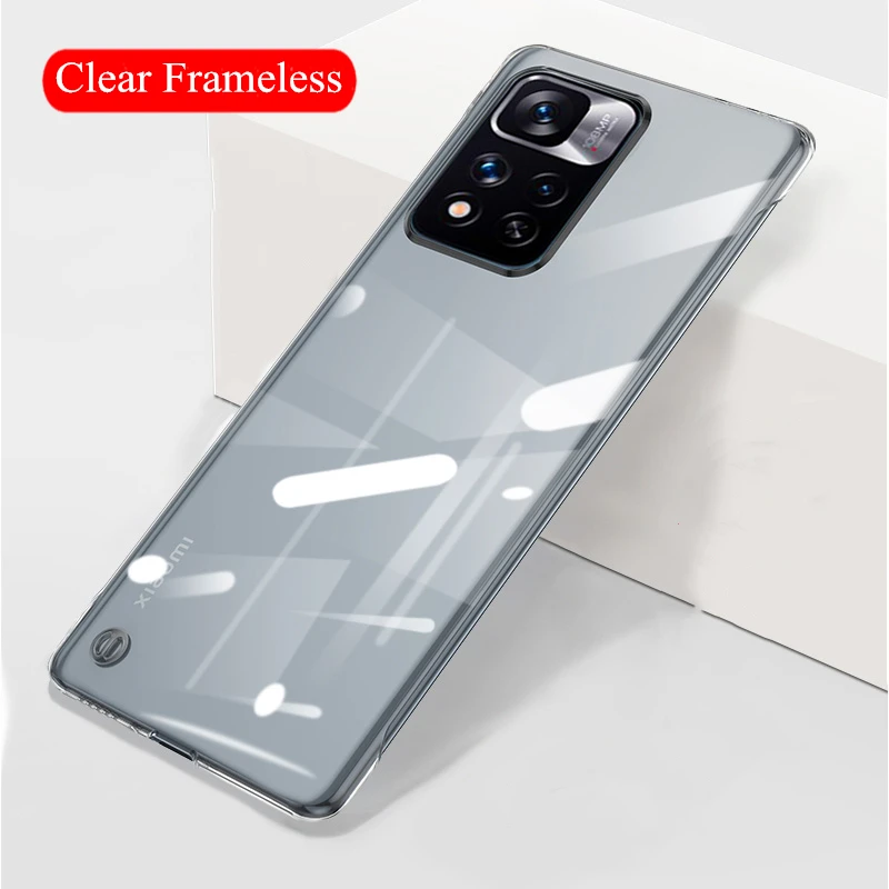 

Frameless Transparent Case for Xiaomi Redmi Note 11 Pro Cover Clear Hard Plastic For Redmi Note 11 5G Fundas