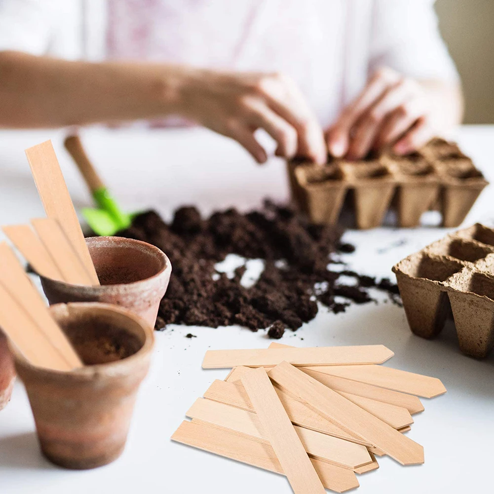 

Bamboo Plant Labels Eco-Friendly Wooden Plant Signage Card Wooden Plant Labels For Seed Potted Herbs Flowers Vegetables Tools