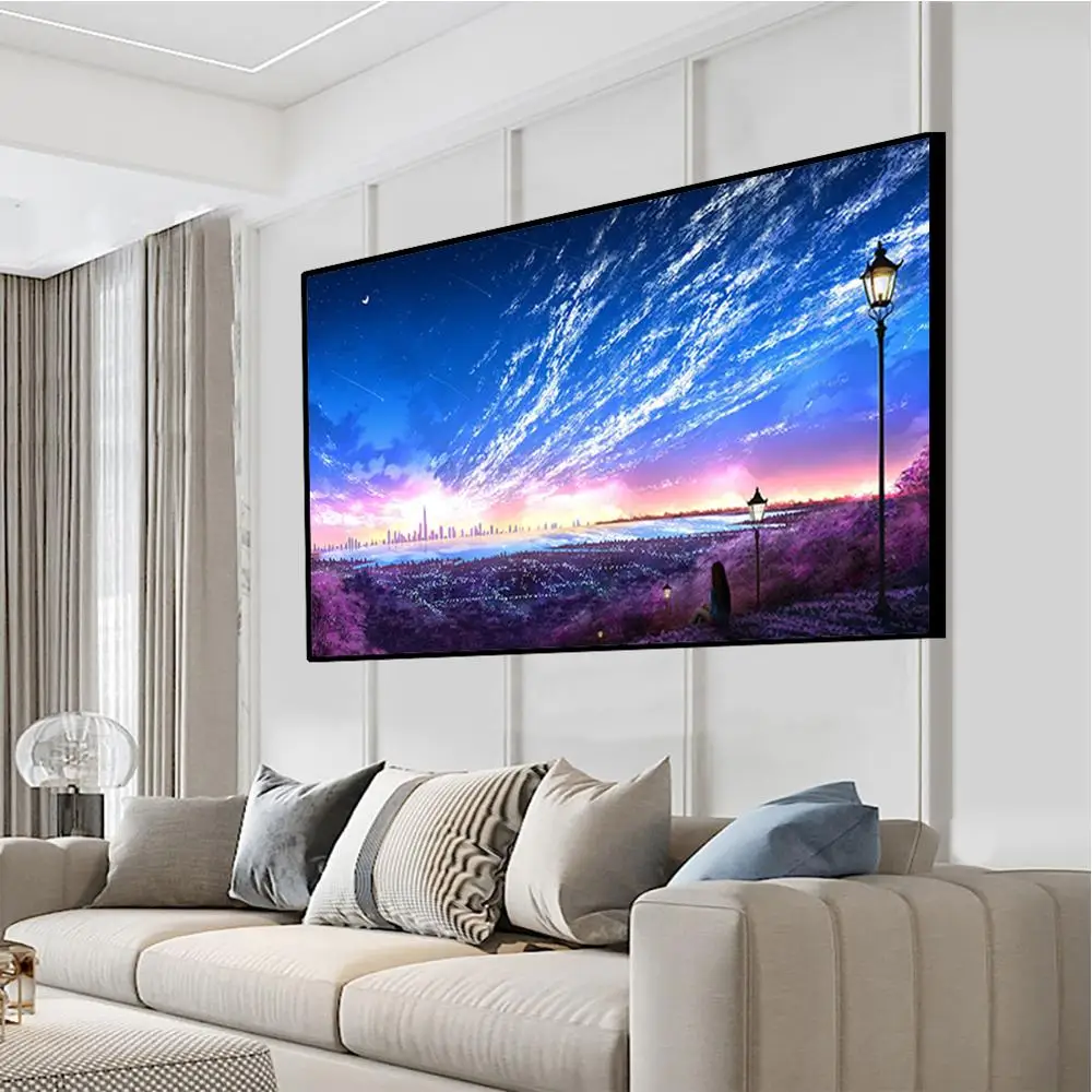 Wall Art пейзаж на холсте Живопись Nordic домашнего украшения Звездное плакат небо и