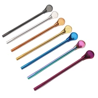 17 5cm high quality metal straw multifunctional filter spoon design drinking straw creative cup accessories thermos spare part