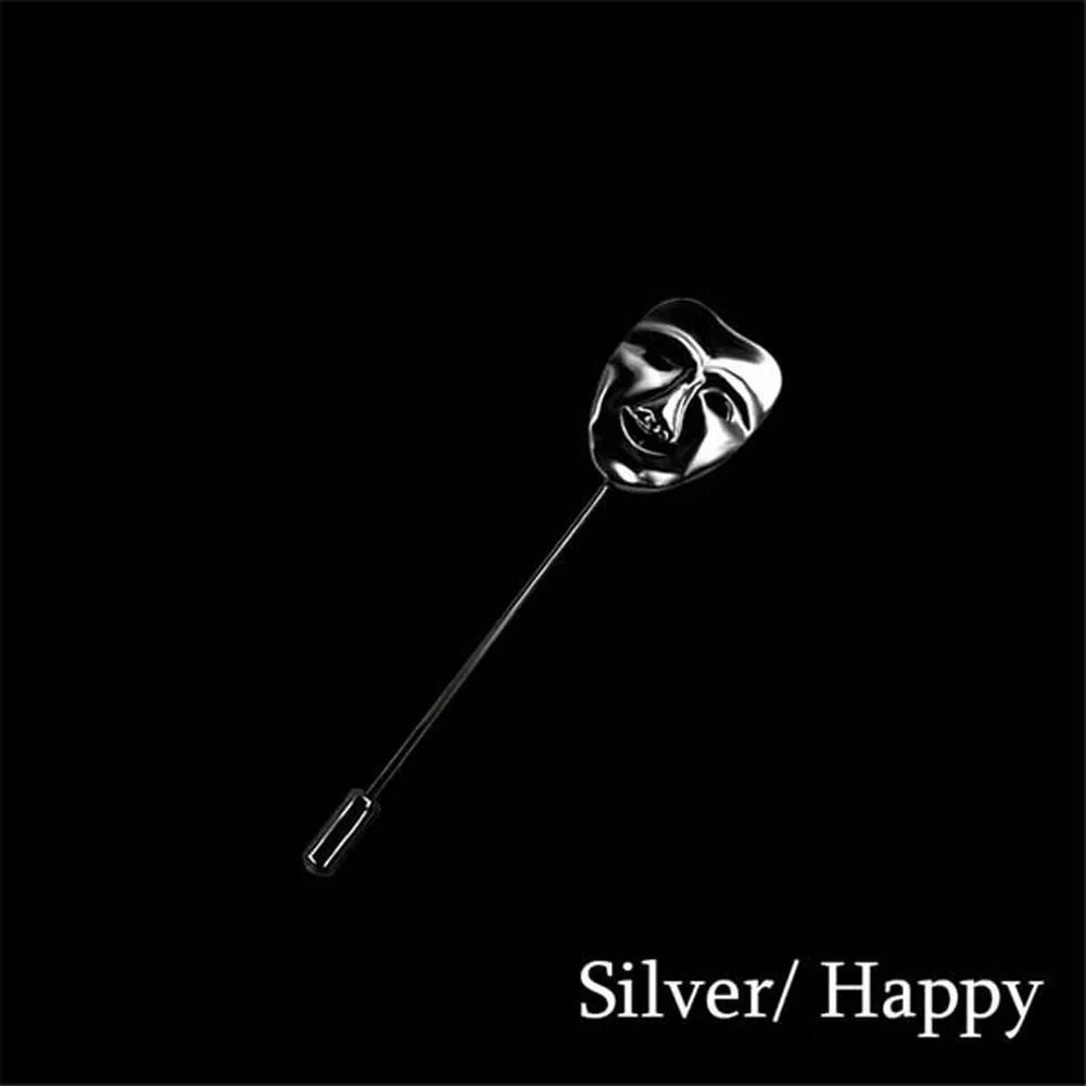 Очаровательные модные забавные Броши с лацканами грустная маска винтажные