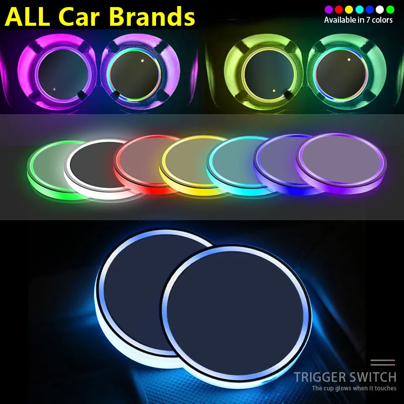 

2pcs Car Logo Cup Coaster LED Cup Holder Pads For BMWs Mini Cooper Fridge One S F56 R56 R57 R58 R59 R60 JCW Countryman Clubman
