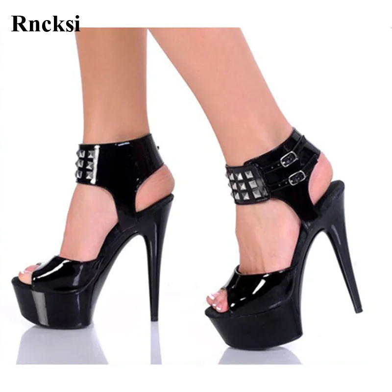 

Rncksi Fashion Rivets Classics Black 15CM Sexy High Heel Shoes Sandals, Pole Dance Shoes, High Heel Party / Wedding Shoes