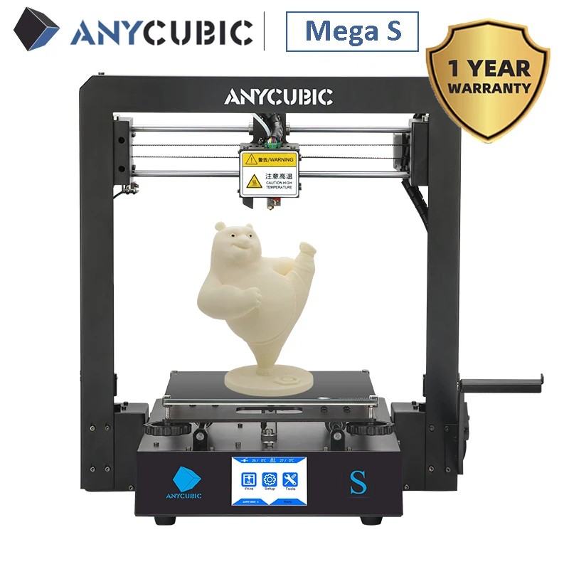 3D принтер ANYCUBIC Mega S i3 Upgrade с жесткой металлической рамой быстрая сборка большой