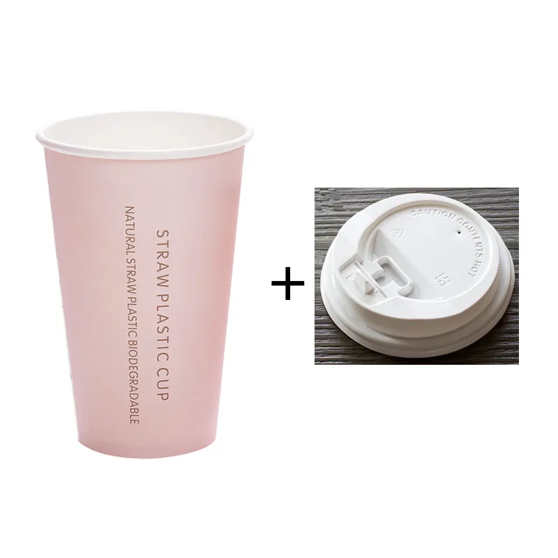 cup and lid5 50 шт. розовая Одноразовая чашка для чая вечерние на день рождения свадебные сувениры креативные холодные и бумажные стаканчики для напитков кофе чай Упаковка кружки с крышками - Цвет: cup and lid5