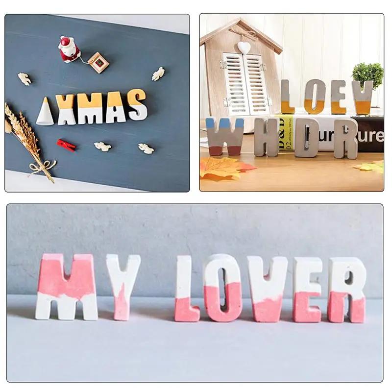 Алфавит декоративные бетонные формы силиконовая Штукатурная Форма 3D английские