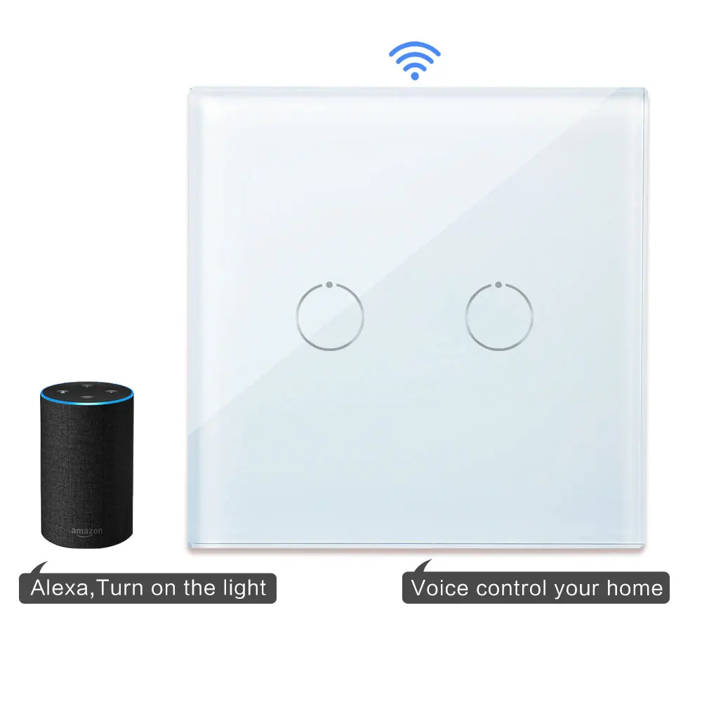 Bingoelec 2 банда 1 способ сенсорный wifi переключатель умный дом автоматизация Беспроводная стеклянная панель настенный переключатель Управление по мобильному телефону