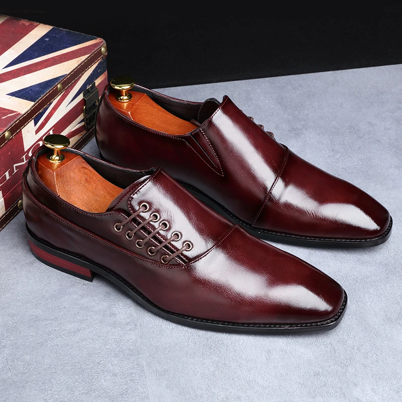 Мужские кожаные туфли деловые классические свадебные в британском стиле офисные