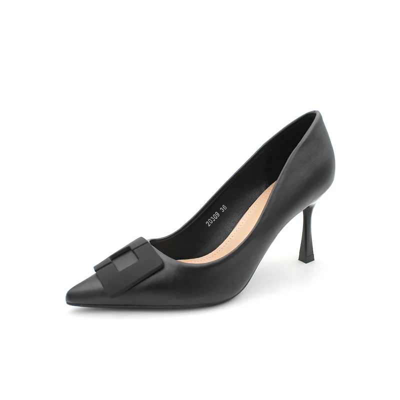 

2020 Stiletto pointed 8CM high heels toe shoes women spring wild girl single shoes temperament shallow French style Single shoes