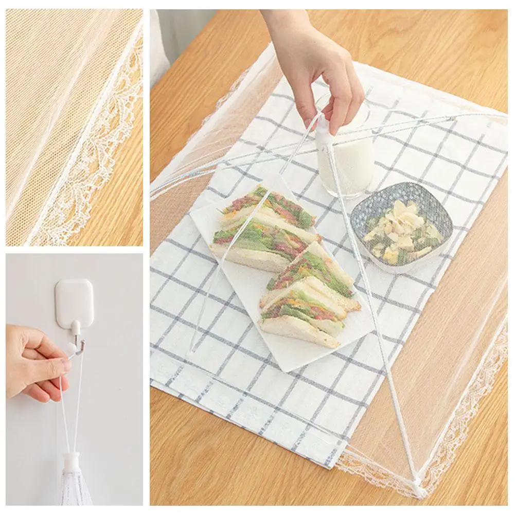 

Portable Fold Umbrella Style Food Cover Anti Mosquito Table Home Cover Gadgets Food Tools Lace Cooking Using Kitchen Meal C I1r3