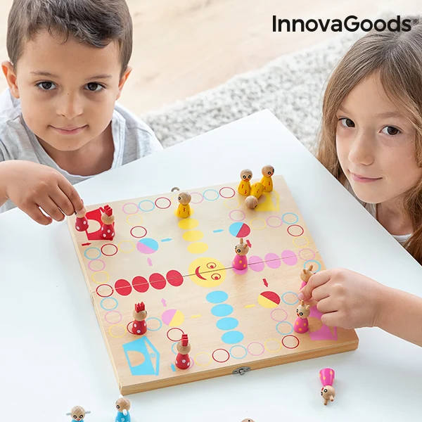 Набор деревянных столов с Животные Паке InnovaGoods 18 штук | Игрушки и хобби