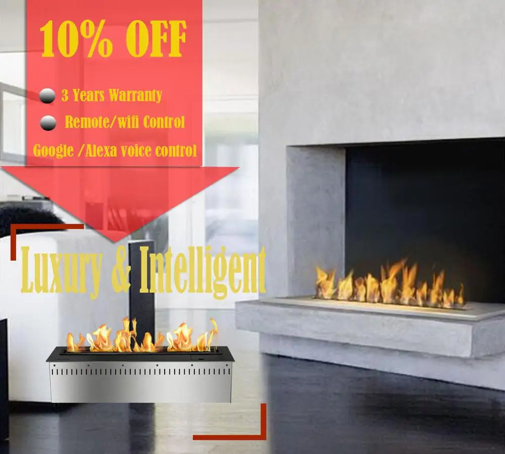 

on sale 48 inch smart ethanol fire wifi burner eco fireplace insert