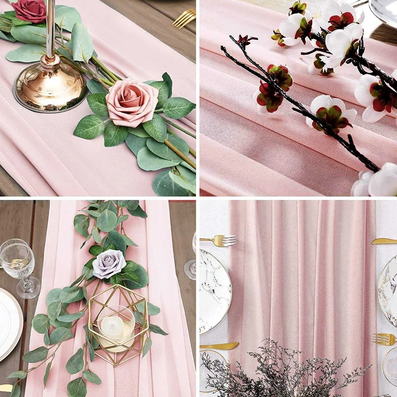 

6 PCS Table Runners 10Ft Table Runner 28X120 Inches for Wedding Rustic Wedding Reception Bridal Shower Boho