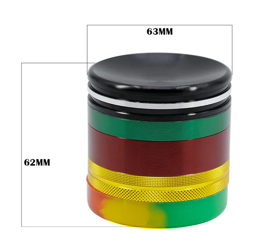 Цветная алюминиевая дробилка силиконовый резервуар для хранения 63 мм 5 шт.