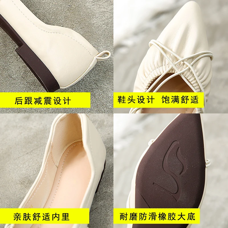 

2020 summer new fairy style gentle flat shoes female wild sweet pointed toe low heel soft sole shallow mouth single shoes X412