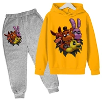 new fnaf cute movement tee hoodie suit cotton kids toppant 2piece children clothing spring autumn keep warm girl boy clothes