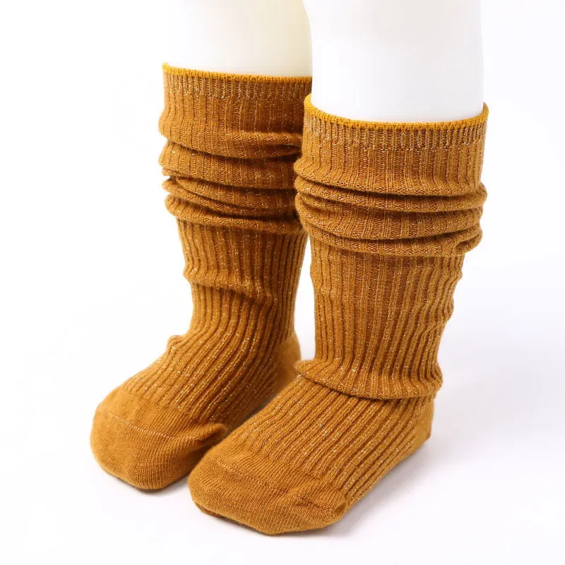 

Зимние детские носки Серебристые шелковые гольфы для девочек и мальчиков гетры детские новогодние носки детские тапочки 1-15 лет