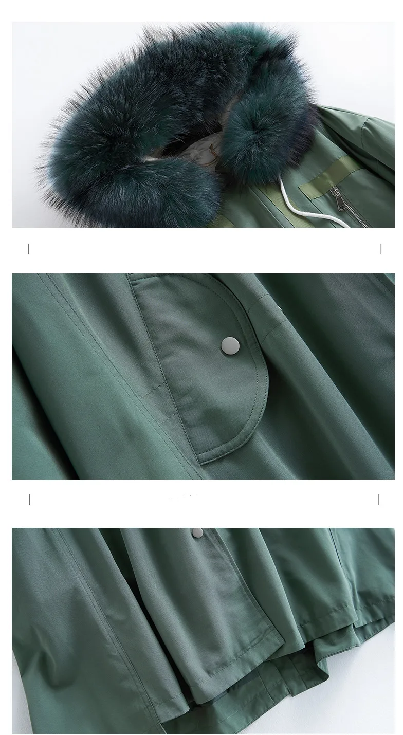 

2019 Winter Real Raccoon Fur Collar Korean Long Coat Female Parka Women Down Jacket Winter Jacket Women A254