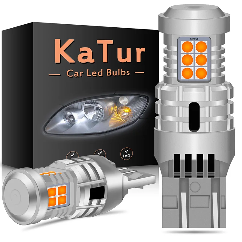 Katur 2 шт. 2400Lm T20 W21/5 Вт WY21W 7443 Canbus светодиодный стоп Светильник лампы ошибок нет Hyper