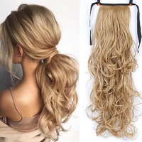 dianqi synthetic 22 inch long wavy extended ponytail wig clip heat resistant pony tail for women extensions hair