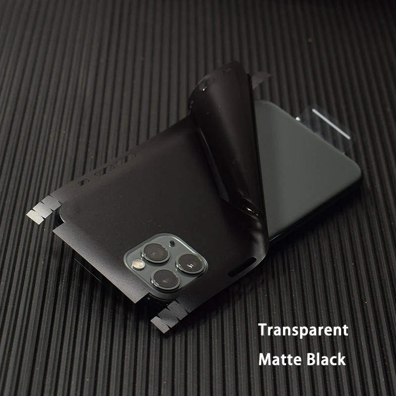 Clear Matte Black Прозрачная 3D пленка из углеродного волокна, пленка для телефона, задняя наклейка для iPhone 11 Pro XS MAX XR X 8 7 6 6S Plus, прозрачная наклейка - Цвет: Clear Matte Black