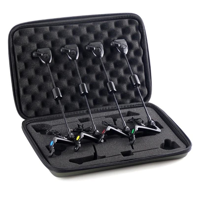 

Fshing Swinger Set Bite Alarm Hanger Swinger 4 Colors LED Illuminated Indicator