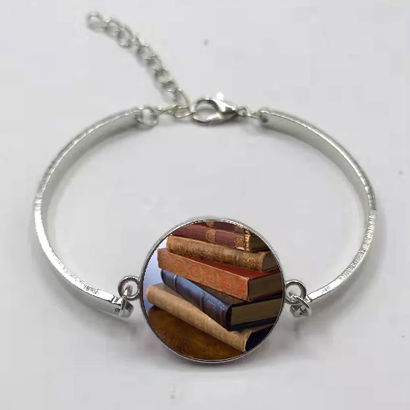 Новые ностальгические книги браслет с фото пара ювелирных изделий библиотекарь