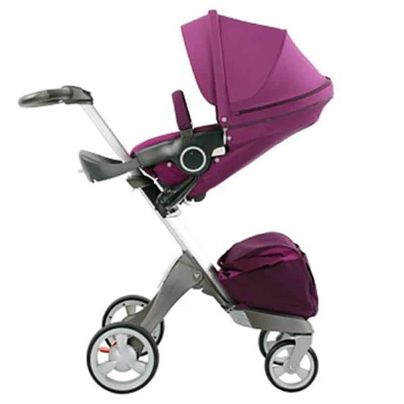 purple pram1 Baby Stroller 2 in 1 High Landscape Kids Pram Folding Carriage Black Newborn Stroller Car Baby Cart Luxury Pushchairs For Infant - Цвет: purple pram1