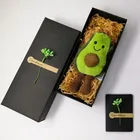 Подарочная коробка с авокадо, брелок, подвеска, женский корейский милый плюшевый фрукт, креативный школьный портфель, украшение, подарок