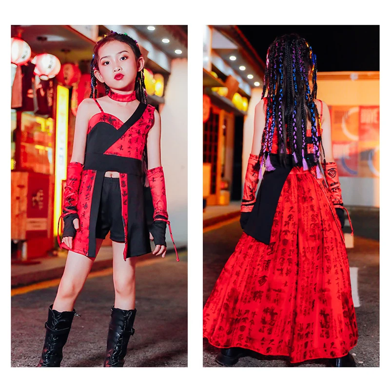 Танцор джаза в китайском стиле костюм подиума шоу праздничная одежда красные