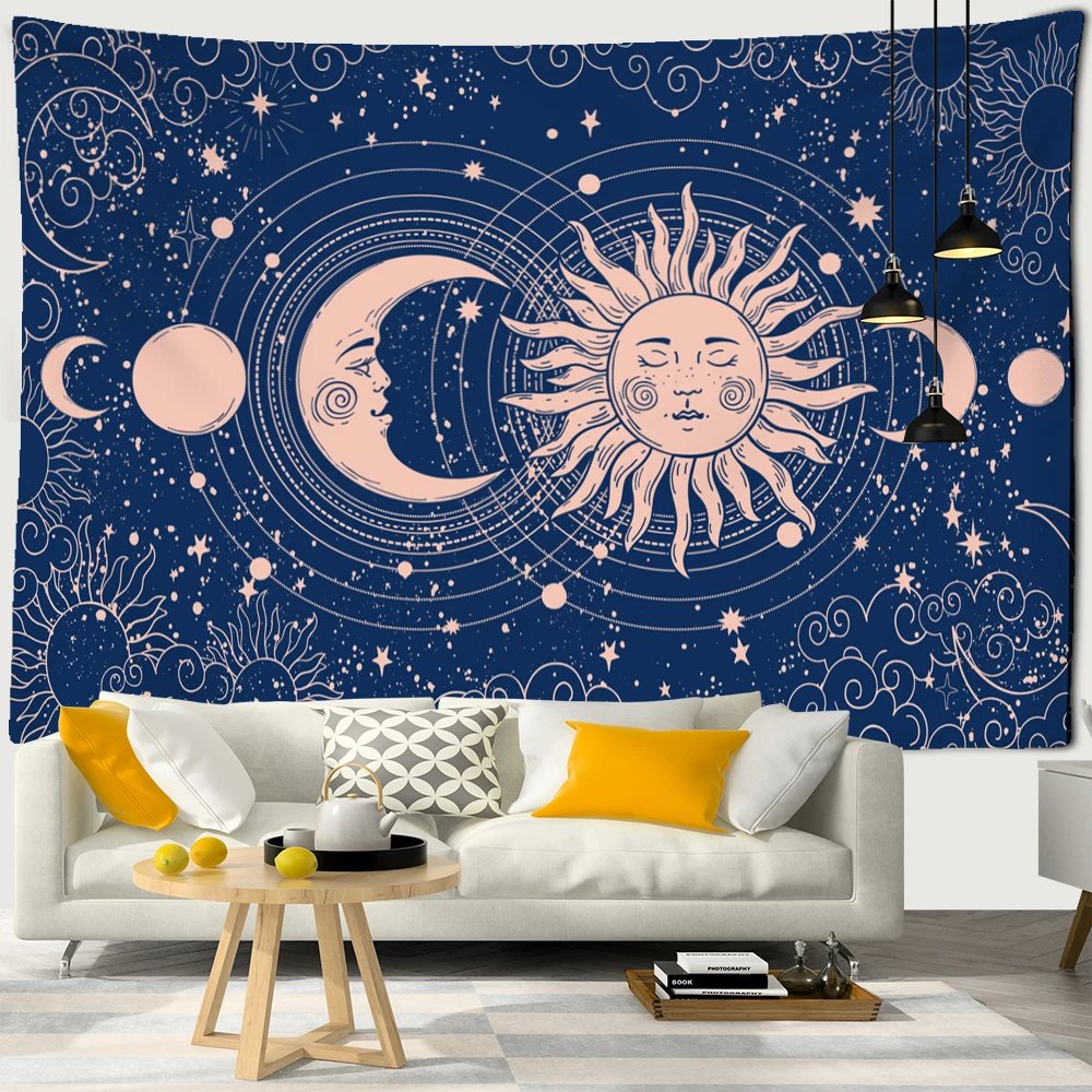 

Fantasy Sun And Moon Tapestry Wall Hanging Bohemian Hippie Tapiz Psychedelic Witchcraft Children's Room Home Decor