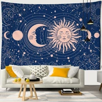 fantasy sun and moon tapestry wall hanging bohemian hippie tapiz psychedelic witchcraft childrens room home decor